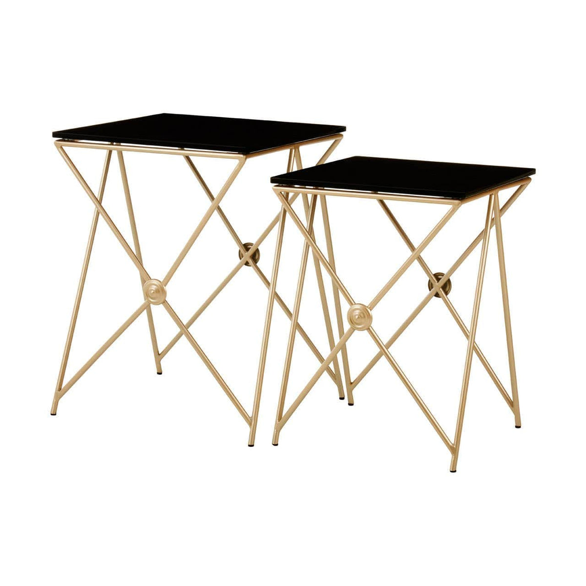 Monroe Gold Finish Side Tables.