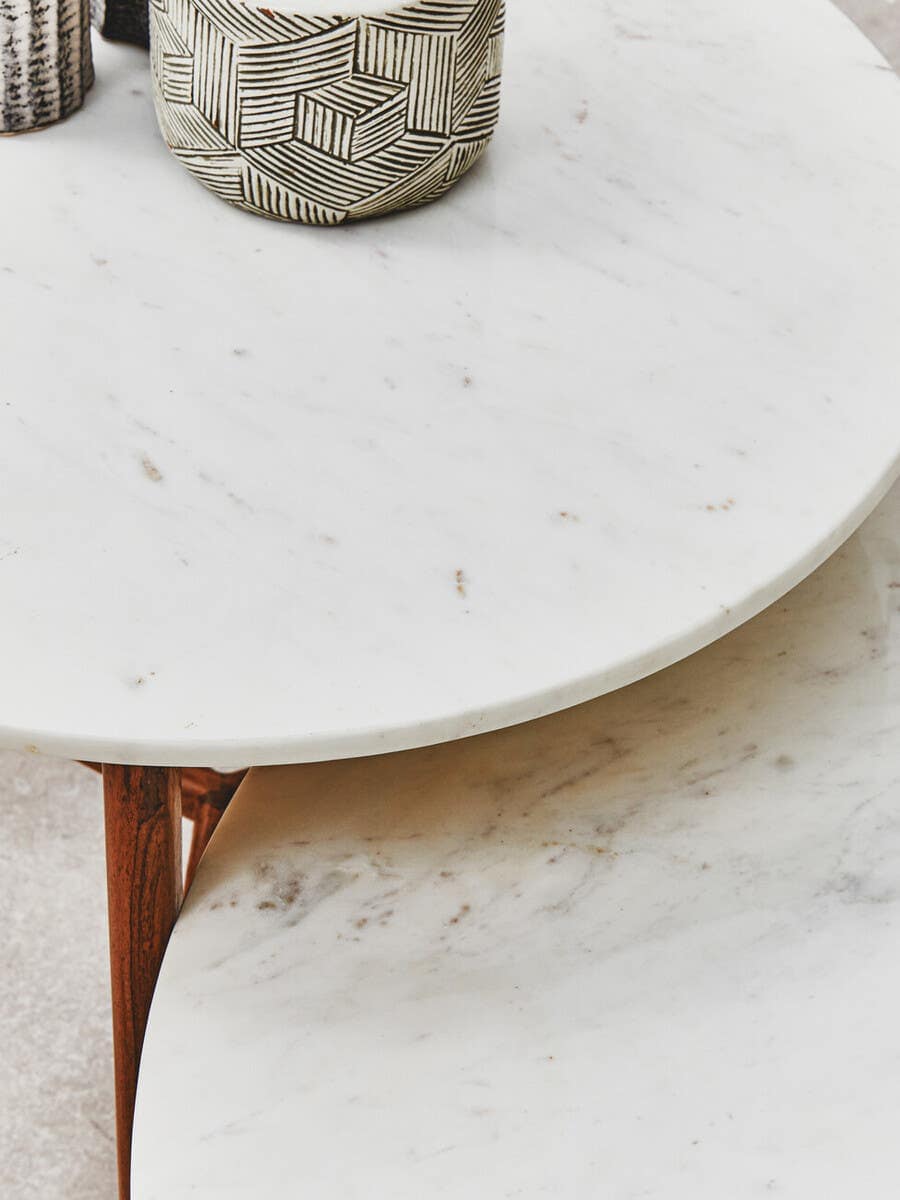 Noosa & Co. Living Myan White Marble Coffee Table House of Isabella UK