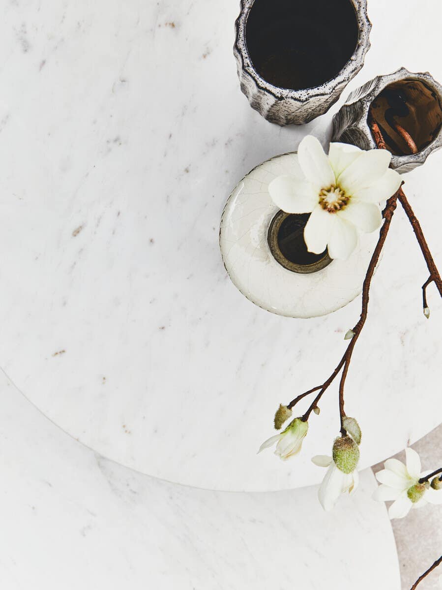 Noosa & Co. Living Myan White Marble Round Side Table. House of Isabella UK