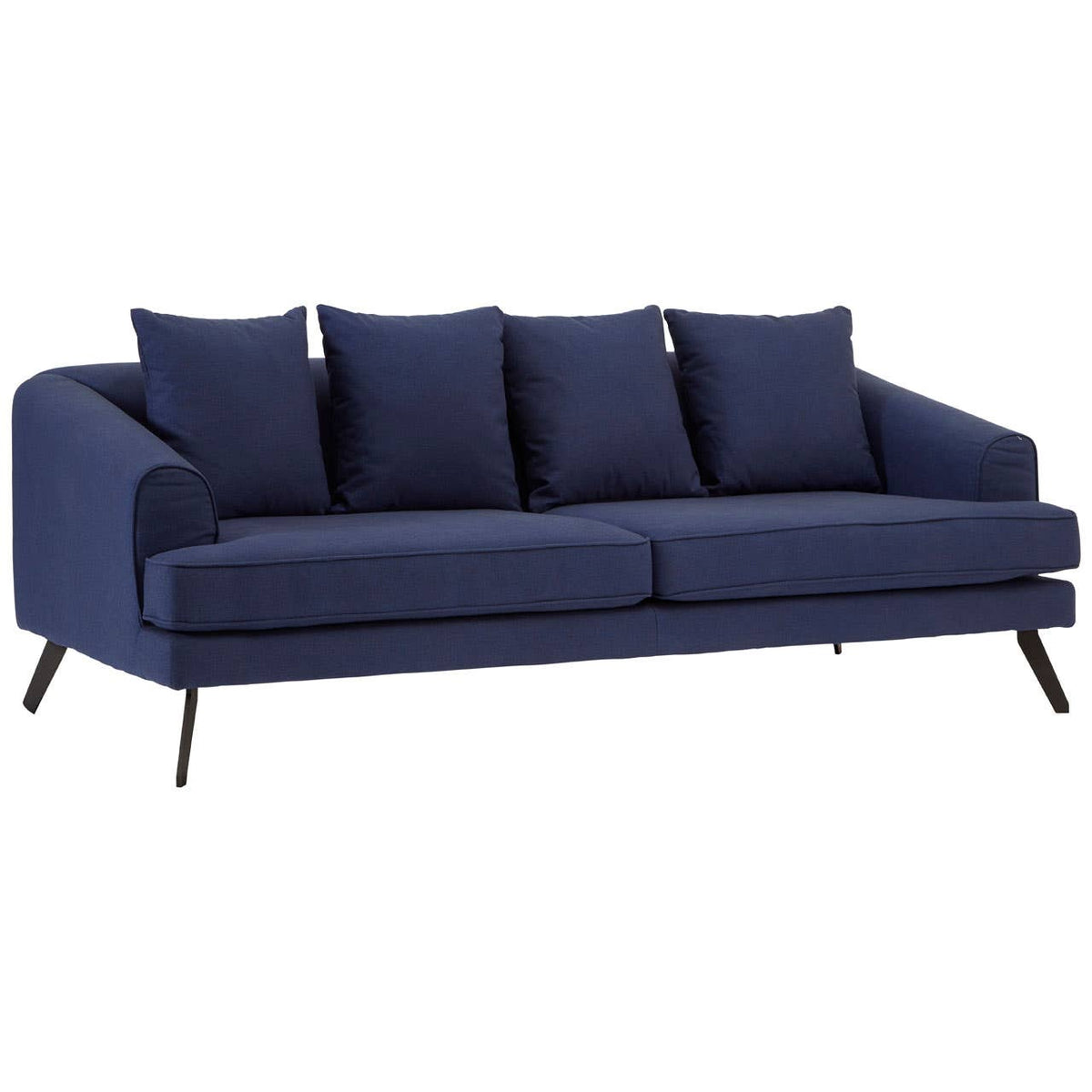 Mylo 3 Seater Navy Fabric Sofa.
