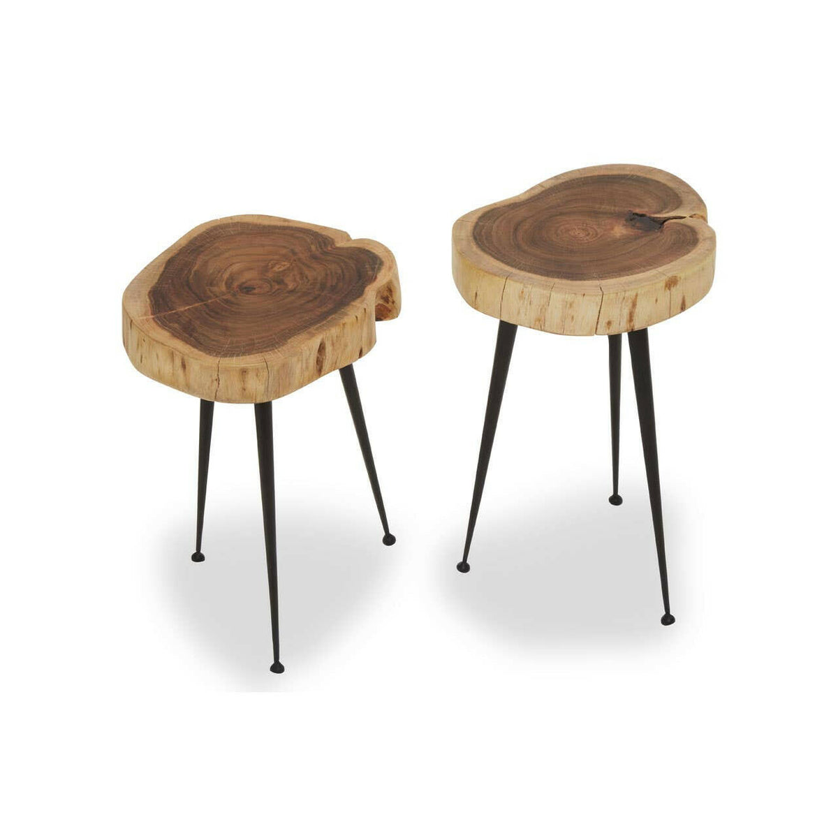 Nandri Set Of 2 Acacia Wood Side Tables.