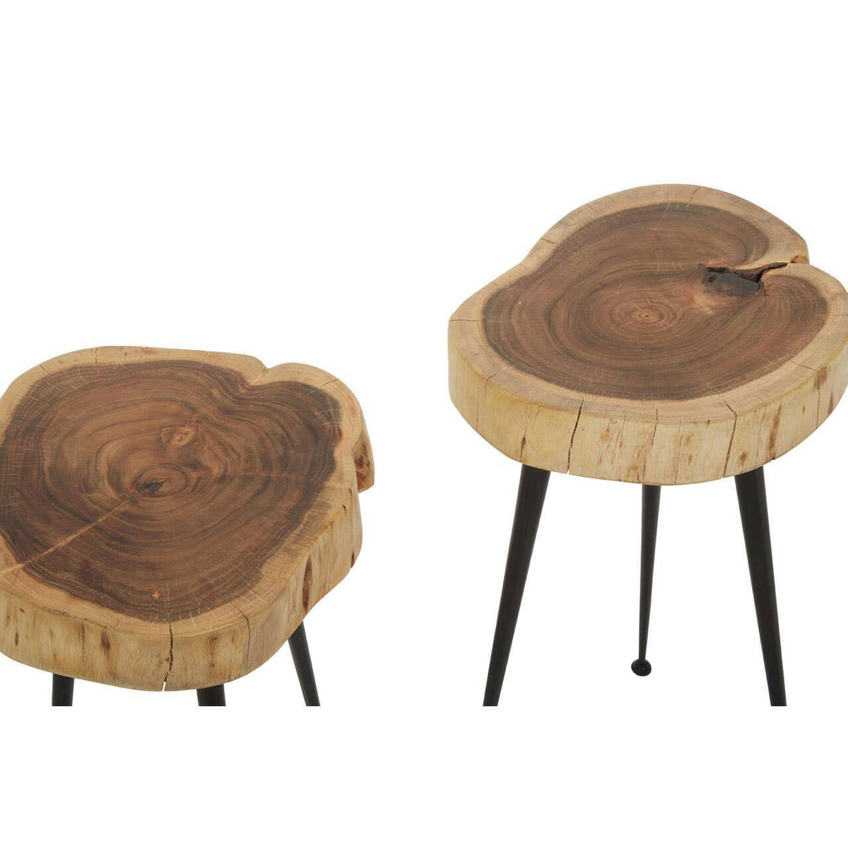 Nandri Set Of 2 Acacia Wood Side Tables.