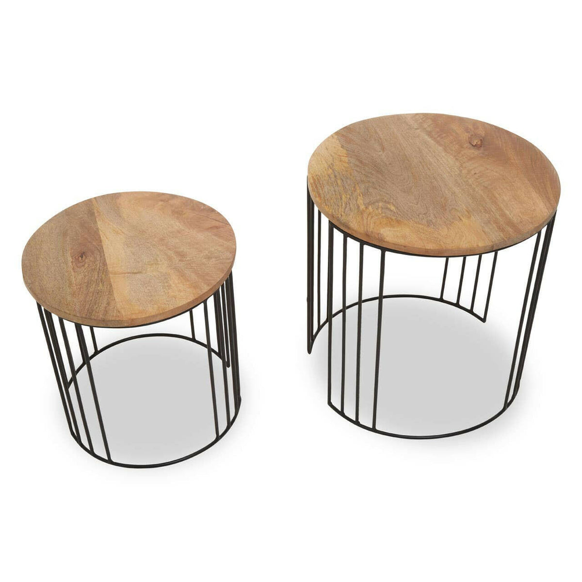 Nandri Set Of 2 Mango Wood Side Tables.