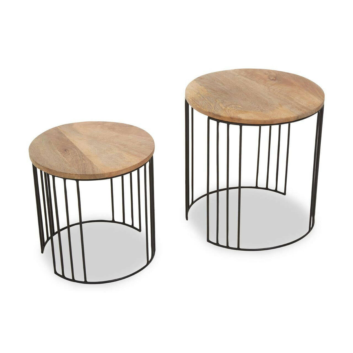 Nandri Set Of 2 Mango Wood Side Tables.