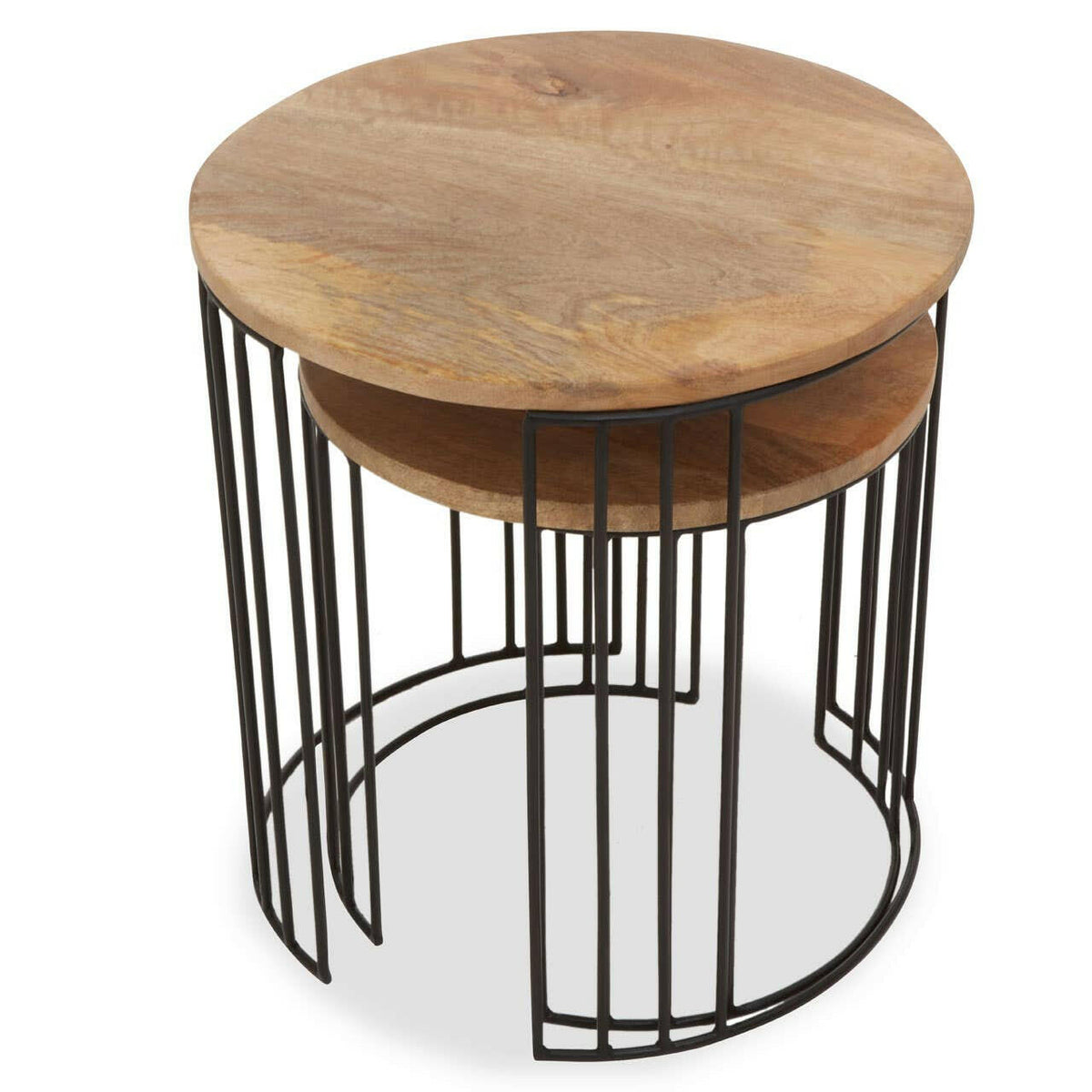 Nandri Set Of 2 Mango Wood Side Tables.