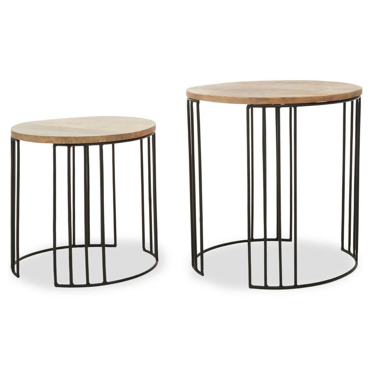 Nandri Set Of 2 Mango Wood Side Tables.