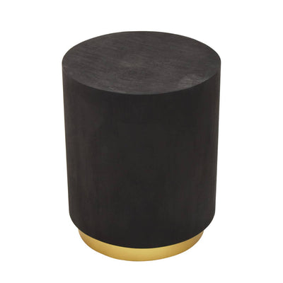 Noosa & Co. Living Naro Black And Gold Concrete Look Side Table House of Isabella UK