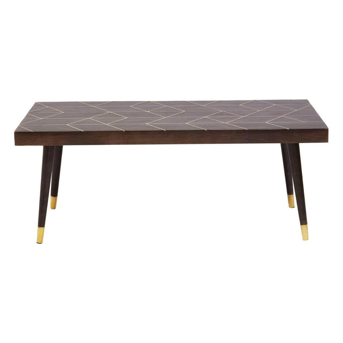 Naro Mango Wood And Gold Finishing Coffee Table.