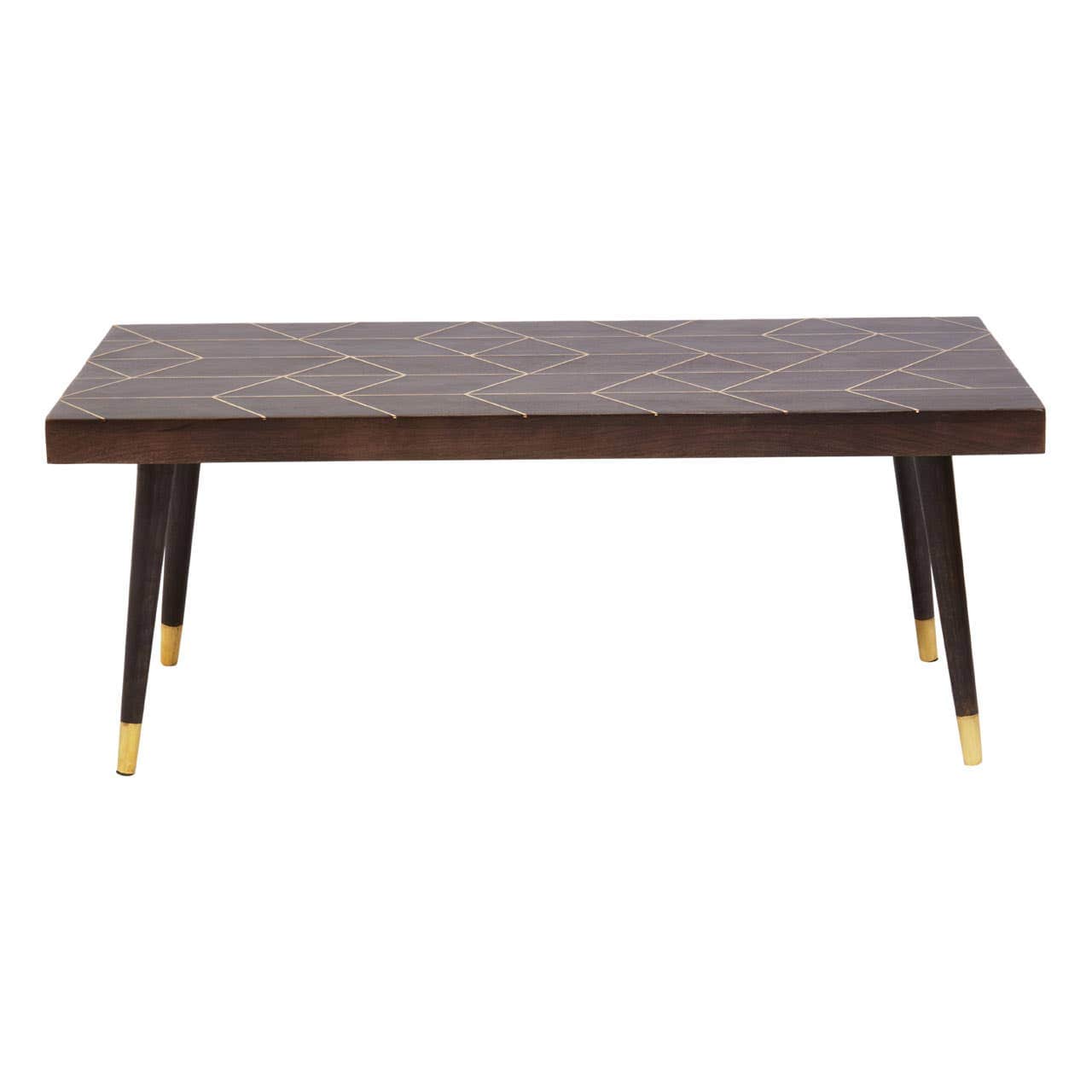 Noosa & Co. Living Naro Mango Wood And Gold Finishing Coffee Table House of Isabella UK