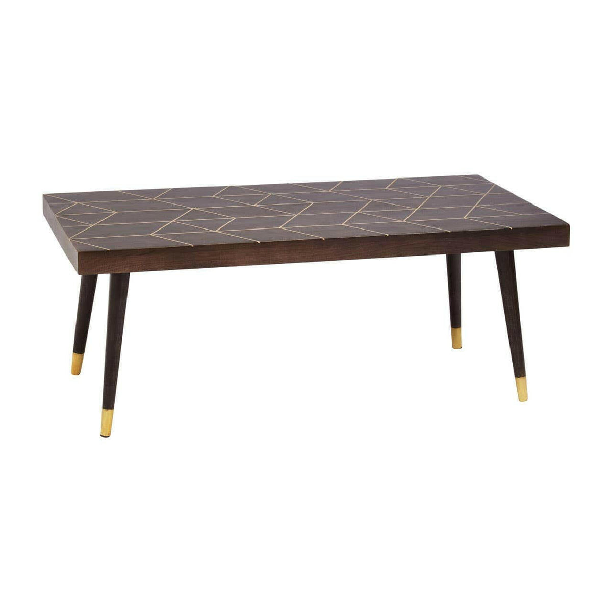 Naro Mango Wood And Gold Finishing Coffee Table.