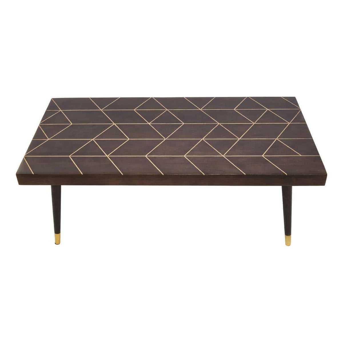 Naro Mango Wood And Gold Finishing Coffee Table.