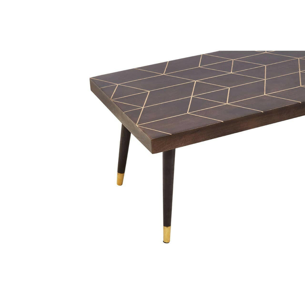 Naro Mango Wood And Gold Finishing Coffee Table.