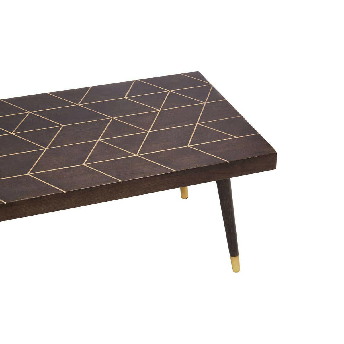 Naro Mango Wood And Gold Finishing Coffee Table.