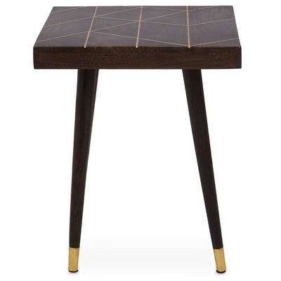 Noosa & Co. Living Naro Mango Wood And Gold Finishing Side Table House of Isabella UK