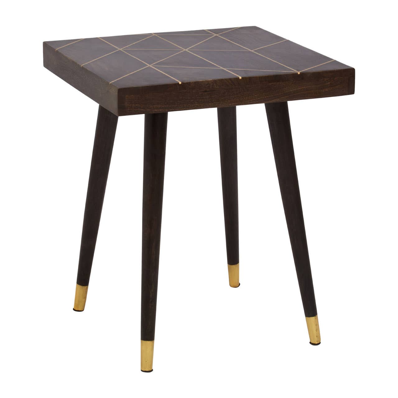 Noosa & Co. Living Naro Mango Wood And Gold Finishing Side Table House of Isabella UK