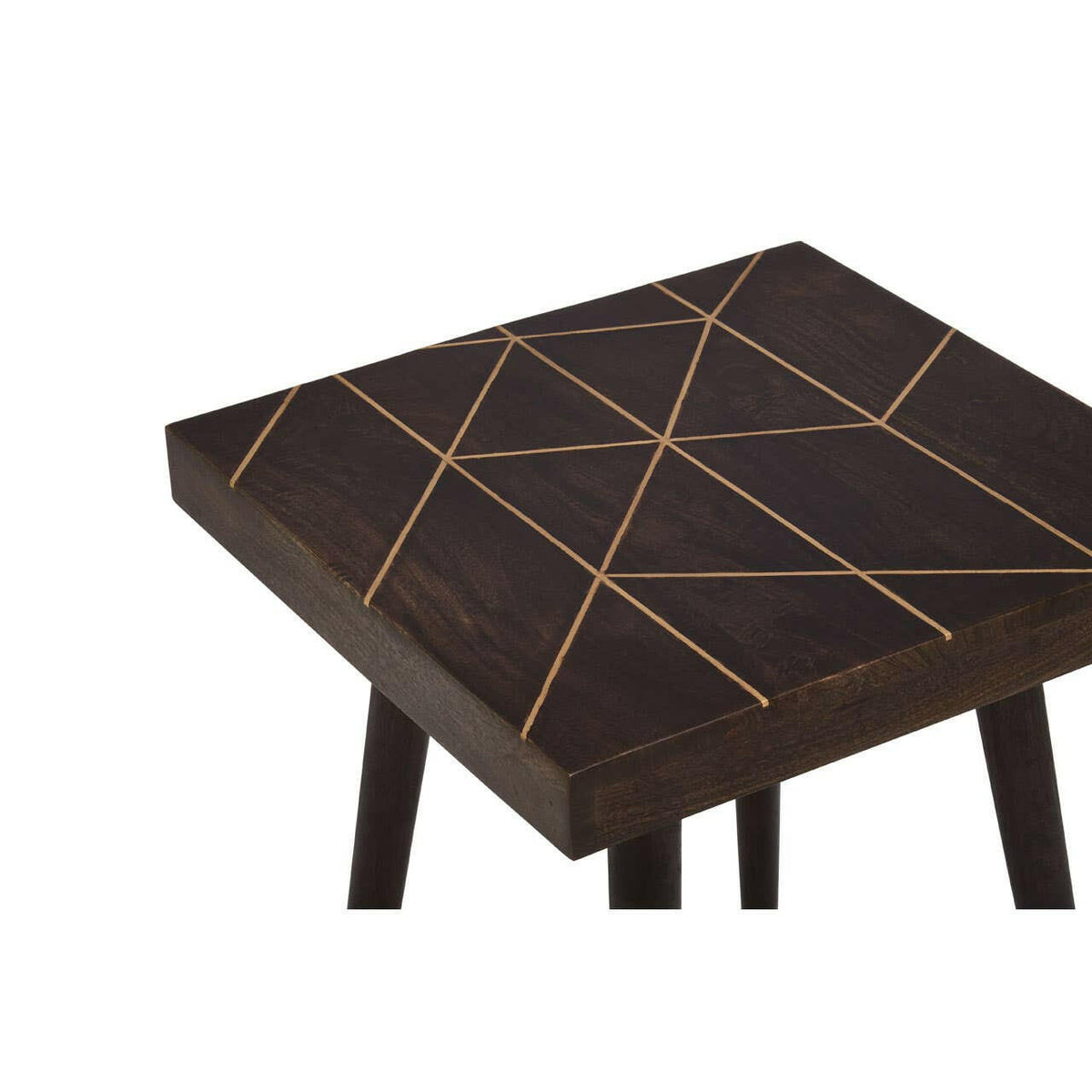 Naro Mango Wood And Gold Finishing Side Table.