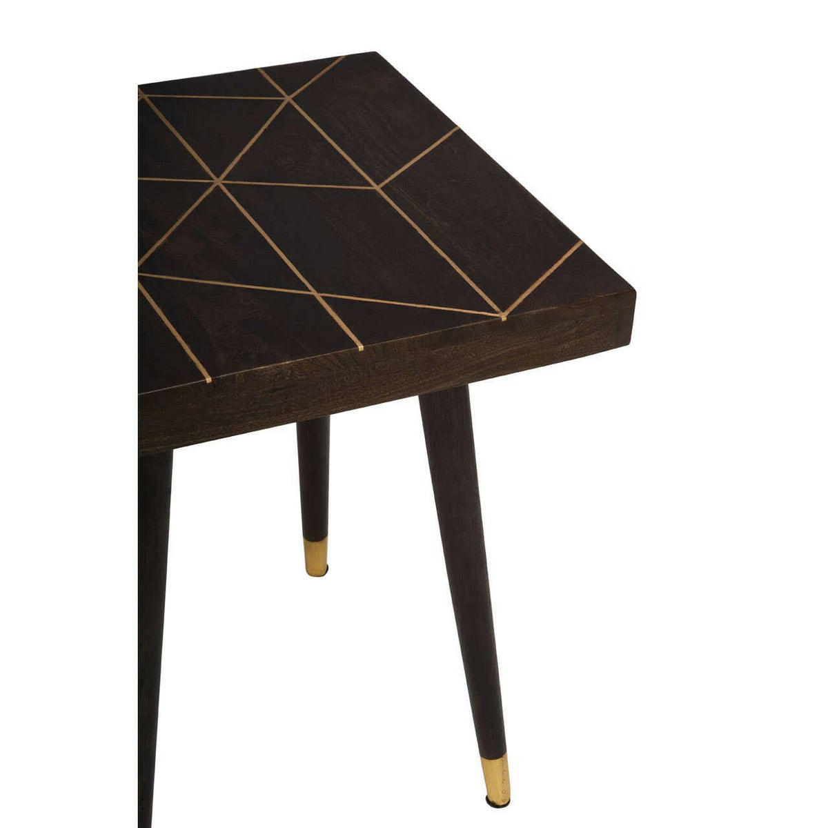 Naro Mango Wood And Gold Finishing Side Table.