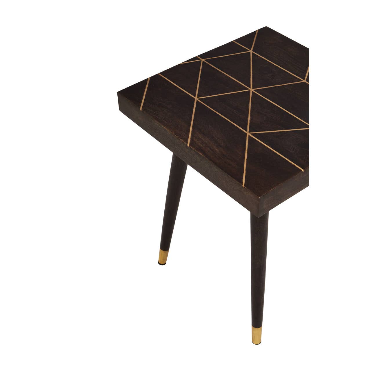 Noosa & Co. Living Naro Mango Wood And Gold Finishing Side Table House of Isabella UK