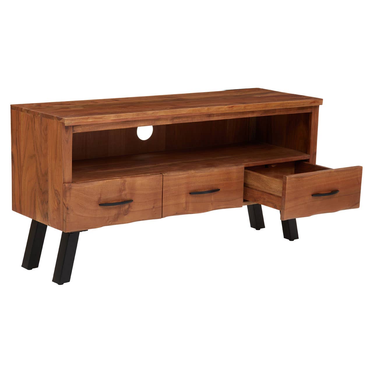 Noosa & Co. Living Nashik Three Drawer Acacia Media Unit House of Isabella UK