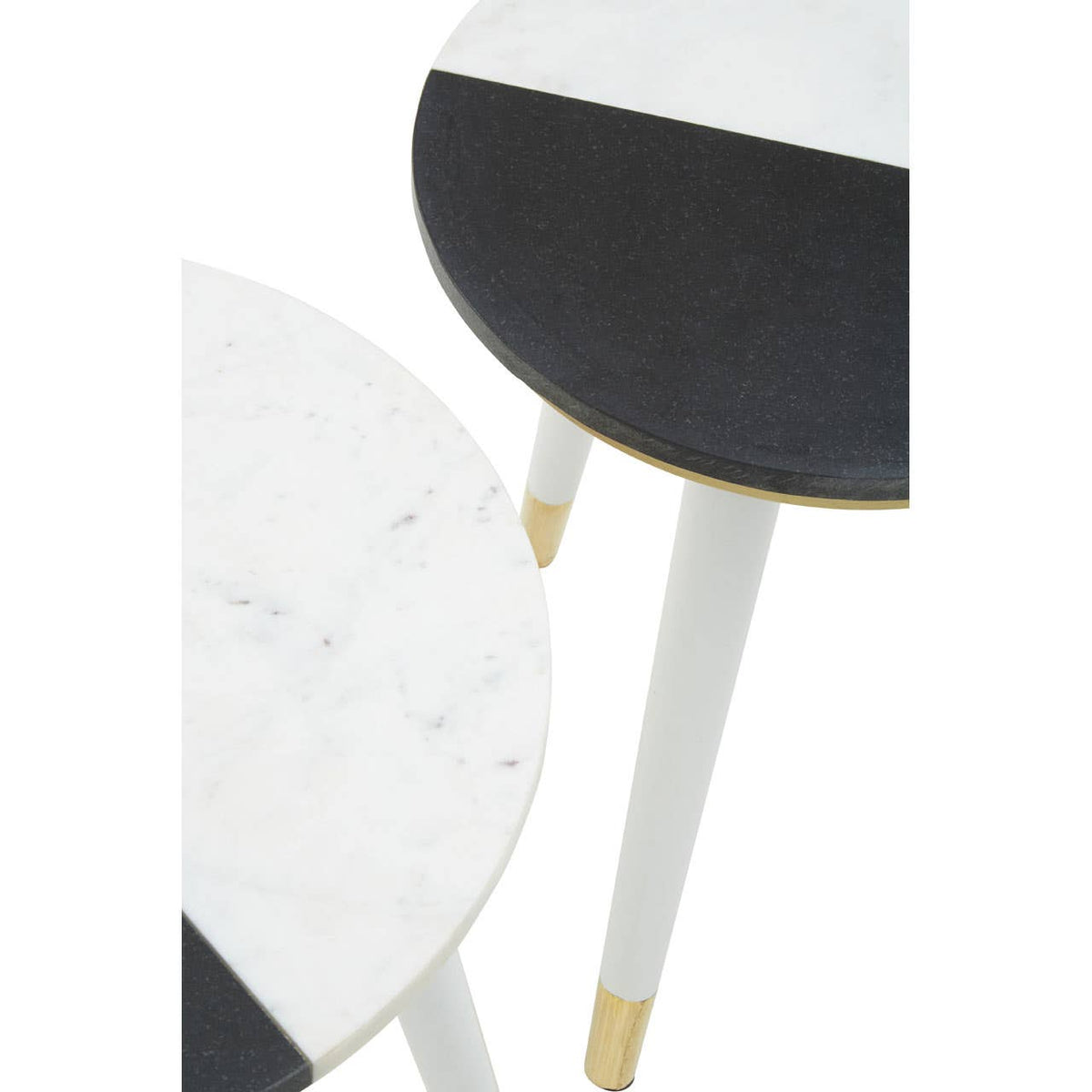 Nirvana Black And White Marble Side Table.