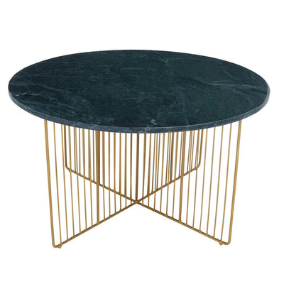 Noosa & Co. Living Nirvana Green Marble And Gold Frame Coffee Table House of Isabella UK