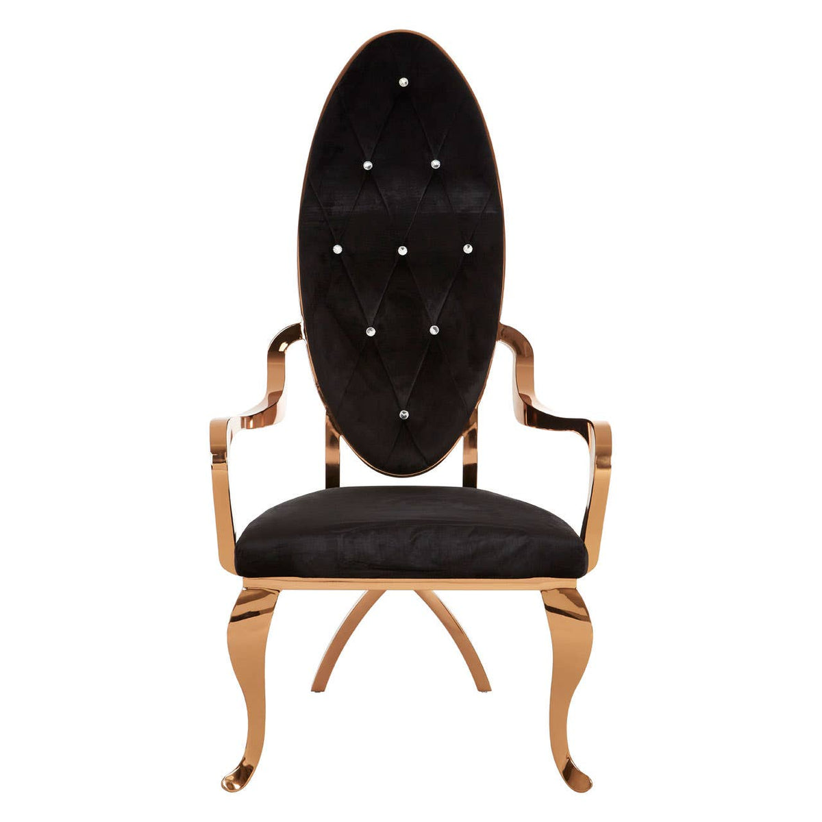Novara Black Velvet / Rose Gold Baroque Chair.