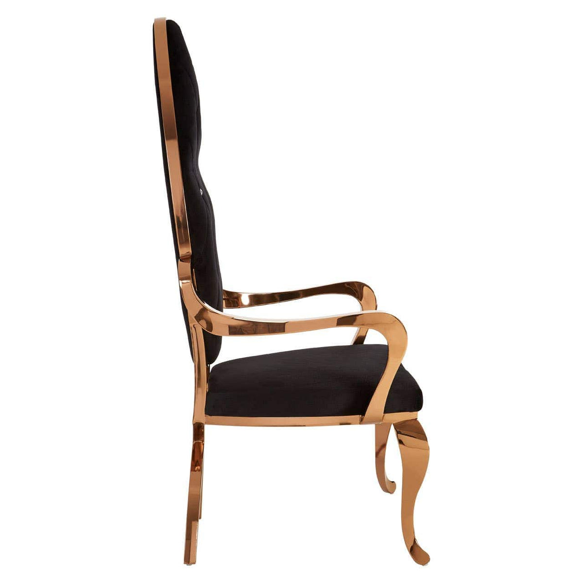 Novara Black Velvet / Rose Gold Baroque Chair.