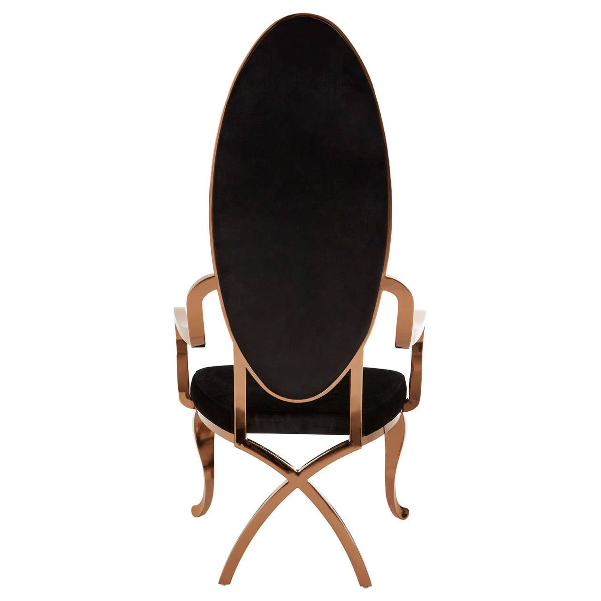 Novara Black Velvet / Rose Gold Baroque Chair.