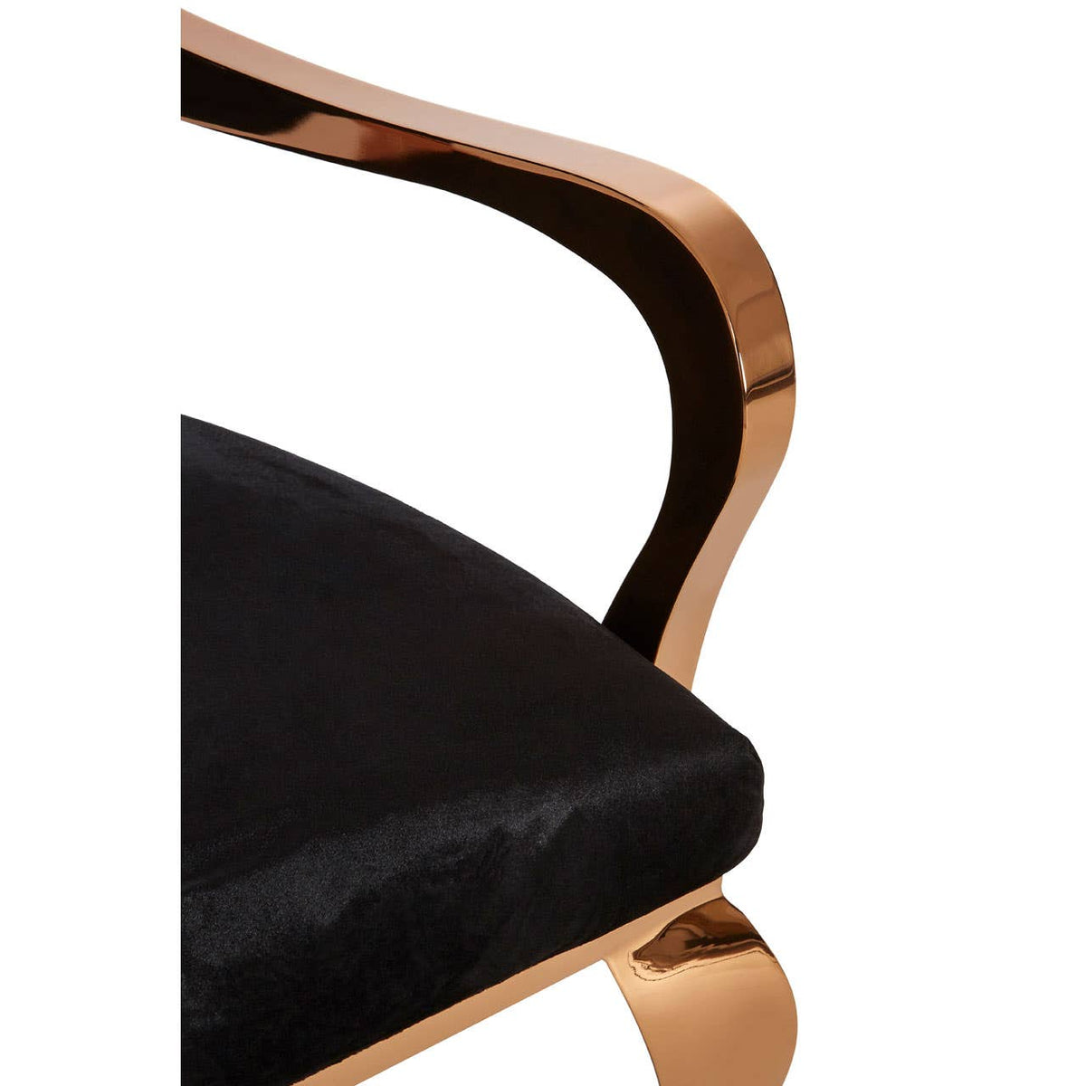 Novara Black Velvet / Rose Gold Baroque Chair.