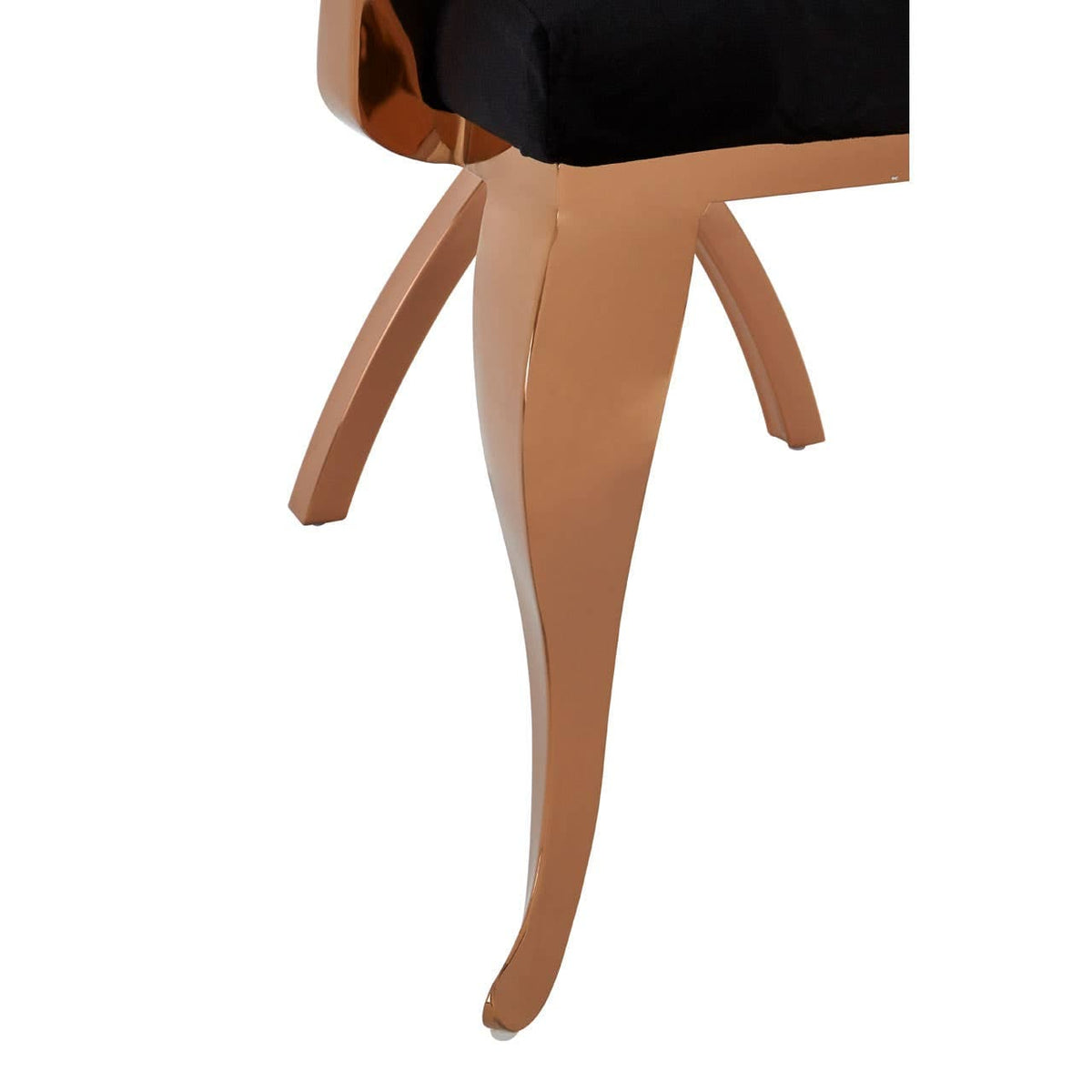 Novara Black Velvet / Rose Gold Baroque Chair.