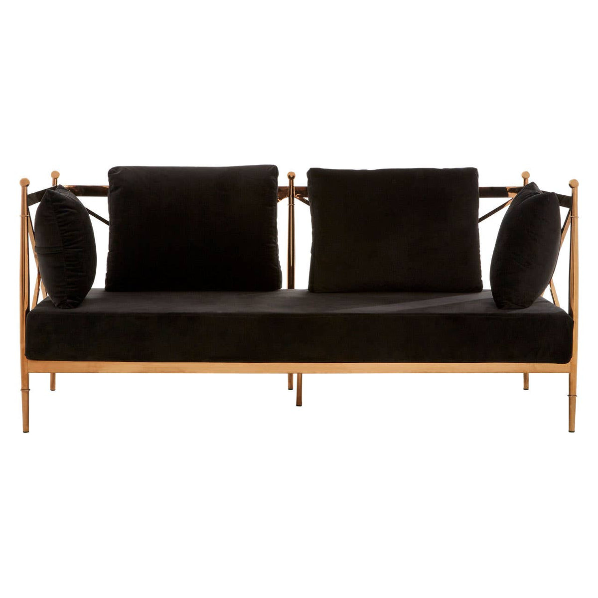 Novo 2 Seat Rose Gold Lattice Arms Sofa.