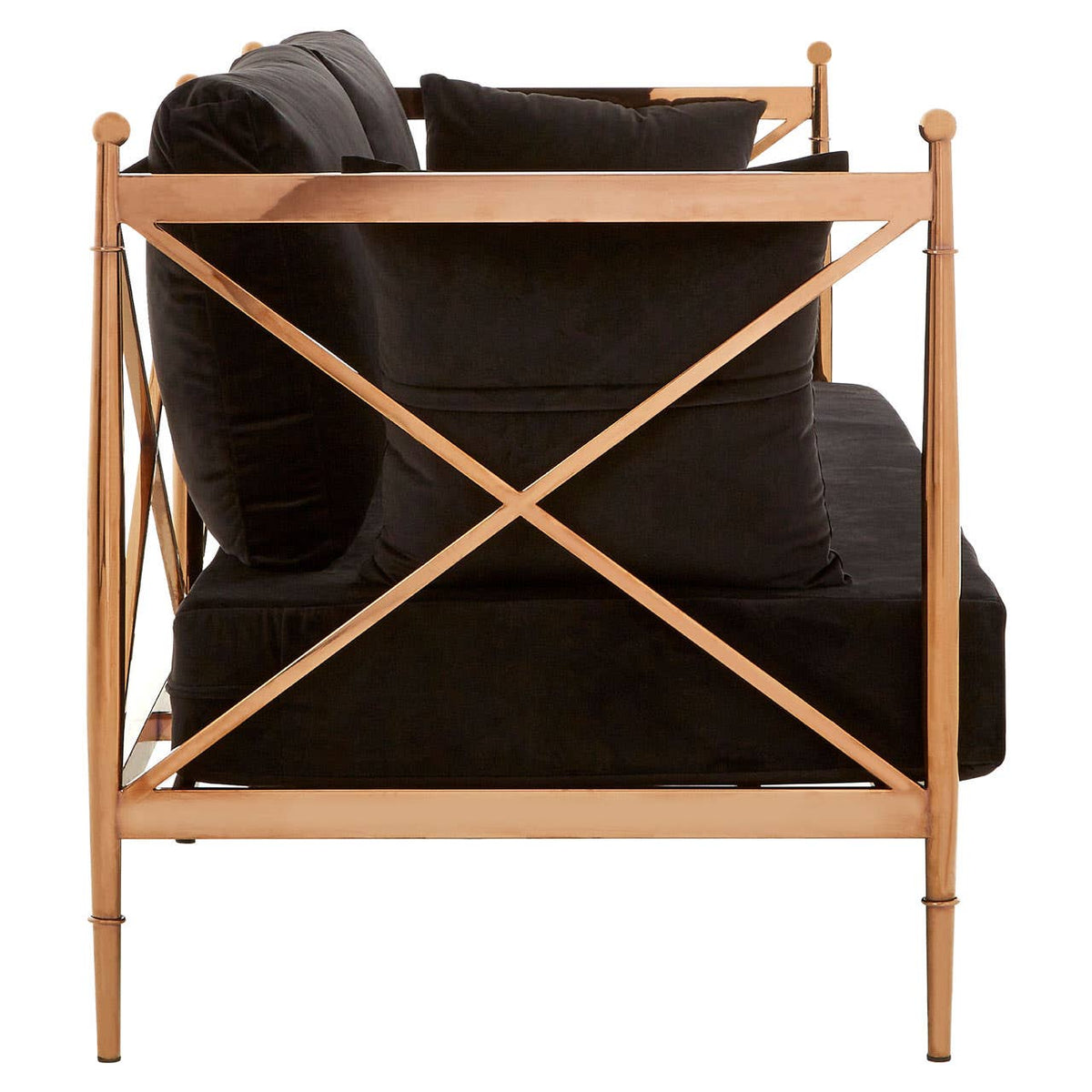 Novo 2 Seat Rose Gold Lattice Arms Sofa.