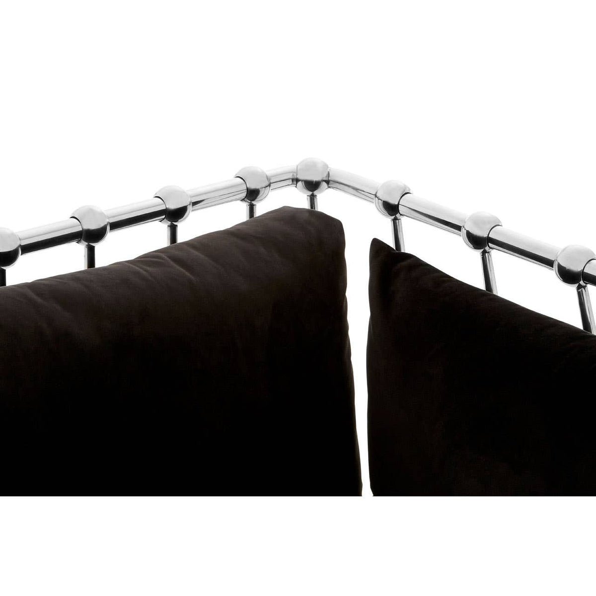 Novo 2 Seat Silver Finish Tapered Arms Sofa.