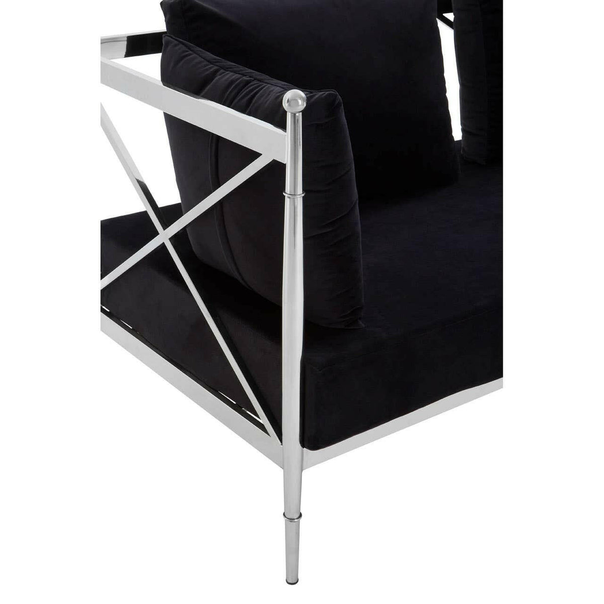 Novo 2 Seat Sofa With Silver Lattice Arms.