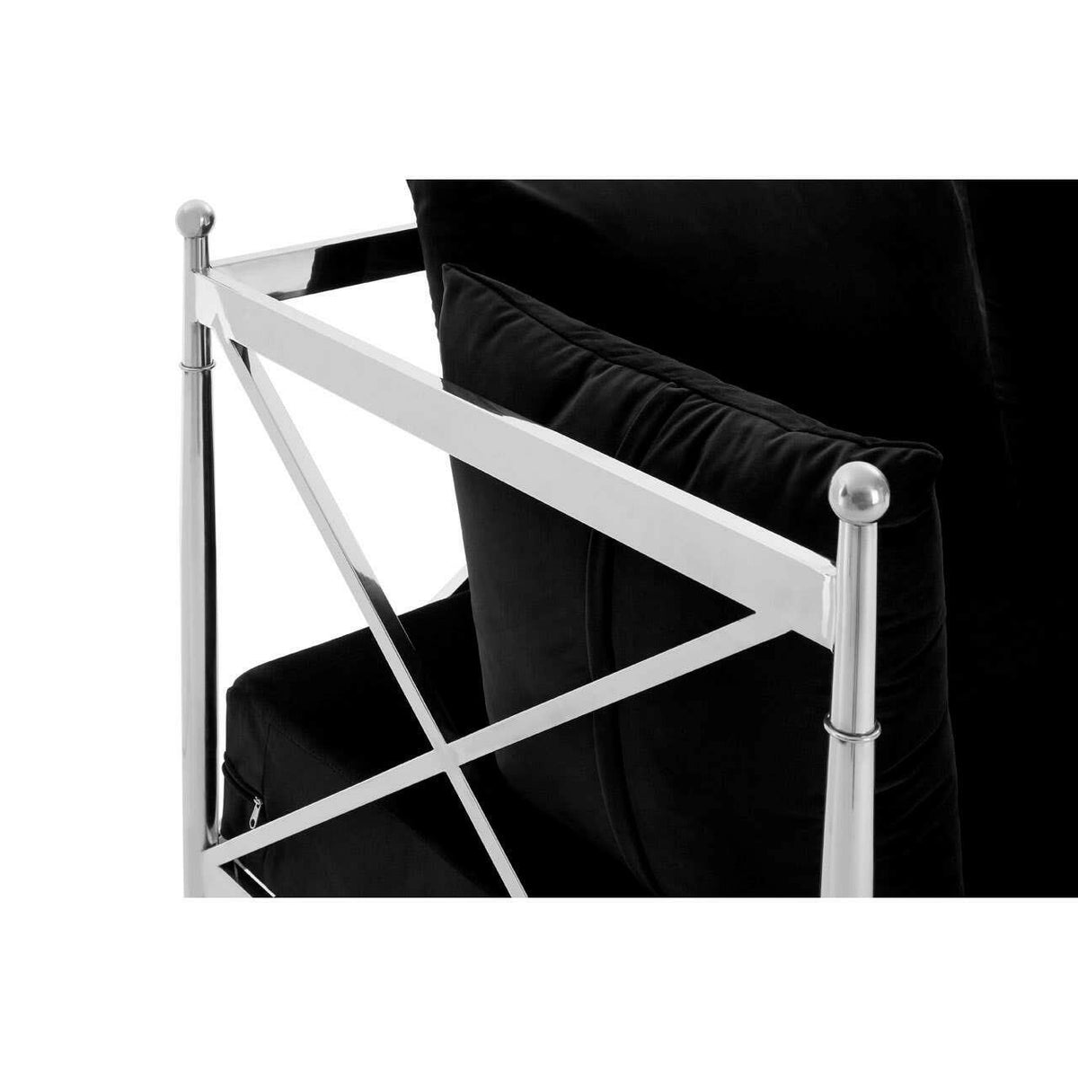 Novo 2 Seat Sofa With Silver Lattice Arms.