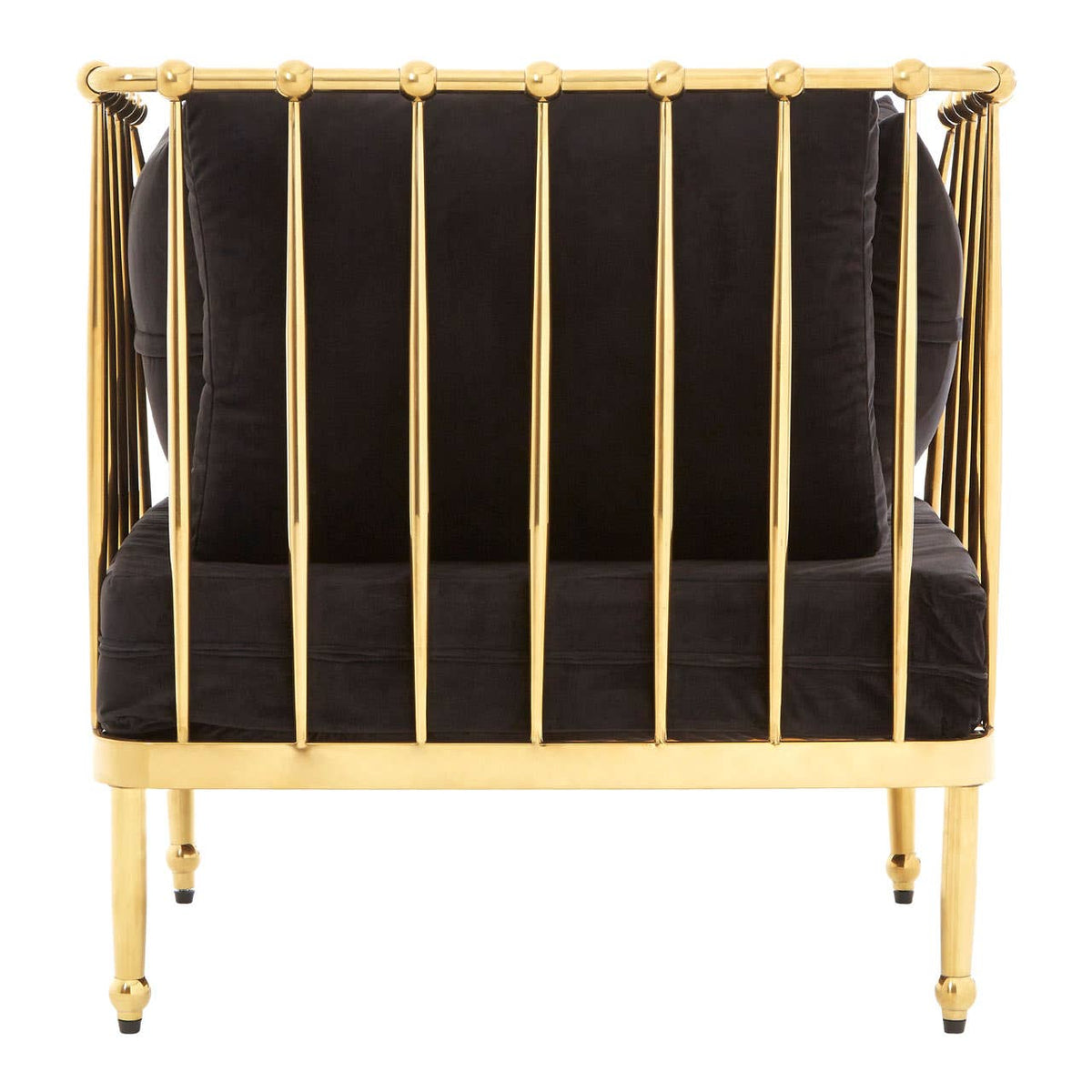 Novo Chair With Gold Finish Tapered Arms.