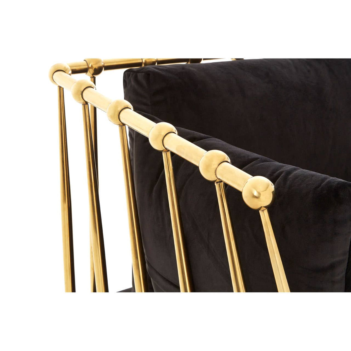 Novo Chair With Gold Finish Tapered Arms.