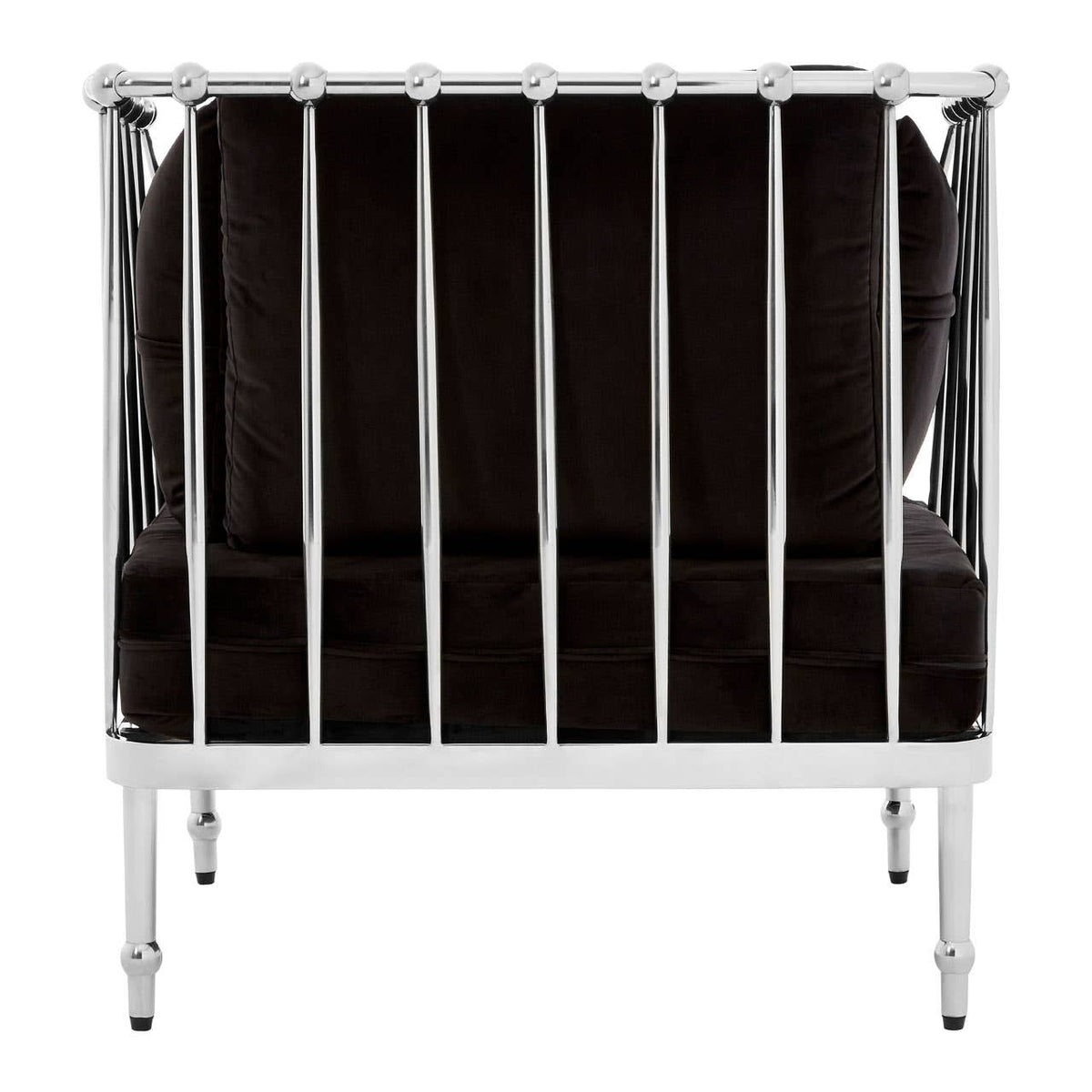 Novo Chair With Silver Finish Tapered Arms.