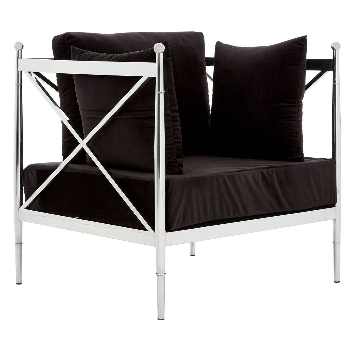 Novo Chair With Silver Lattice Arms.