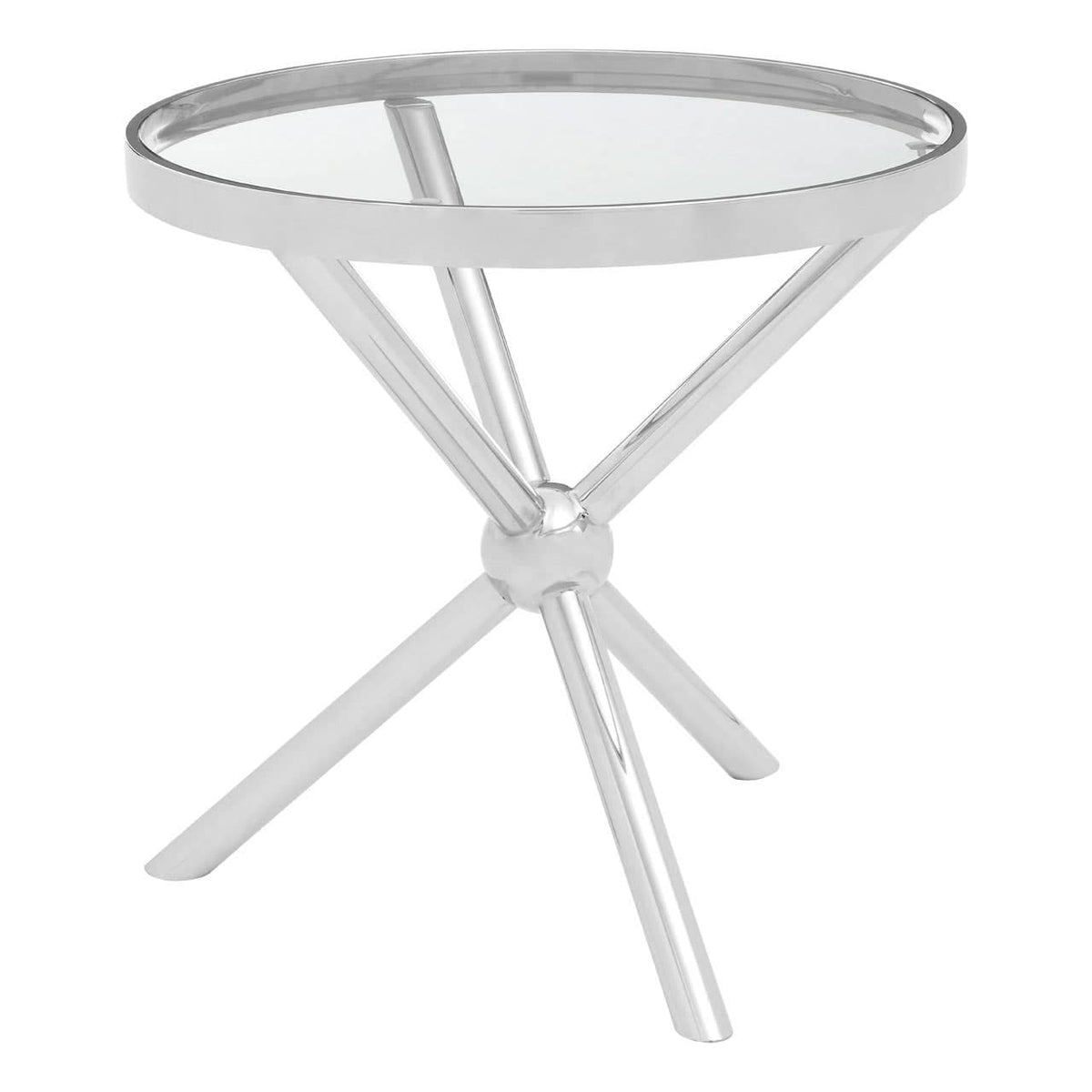Novo Round Silver Side Table.