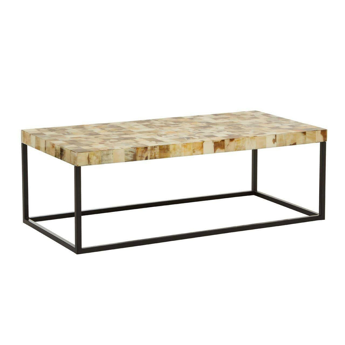 Obra Cream Shell Rectangle Coffee Table.