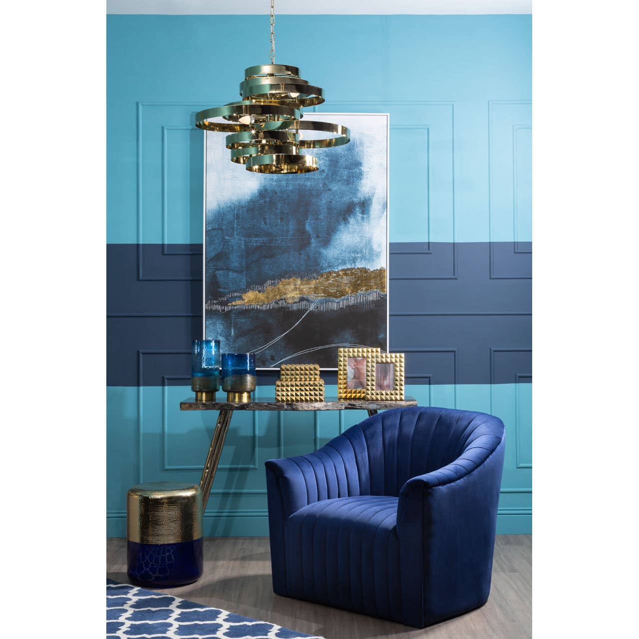 Noosa & Co. Living Opel Deep Blue Velvet Armchair House of Isabella UK