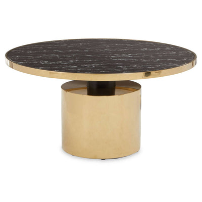 Noosa & Co. Living Oria Black Marble Effect Gold Base Coffee Table House of Isabella UK