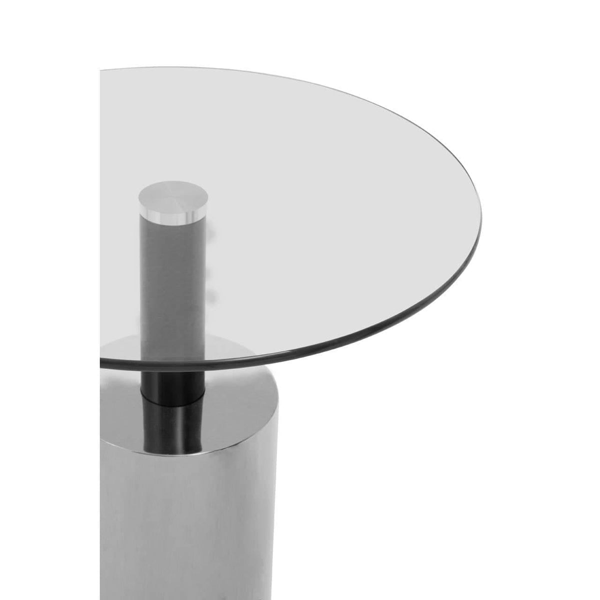Noosa & Co. Living Oria Clear Glass Top and Silver Base Side Table House of Isabella UK