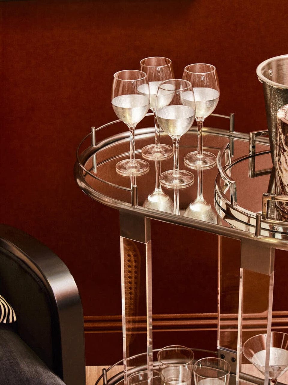 Noosa & Co. Living Oria Drinks Trolley in Metallic Frame House of Isabella UK