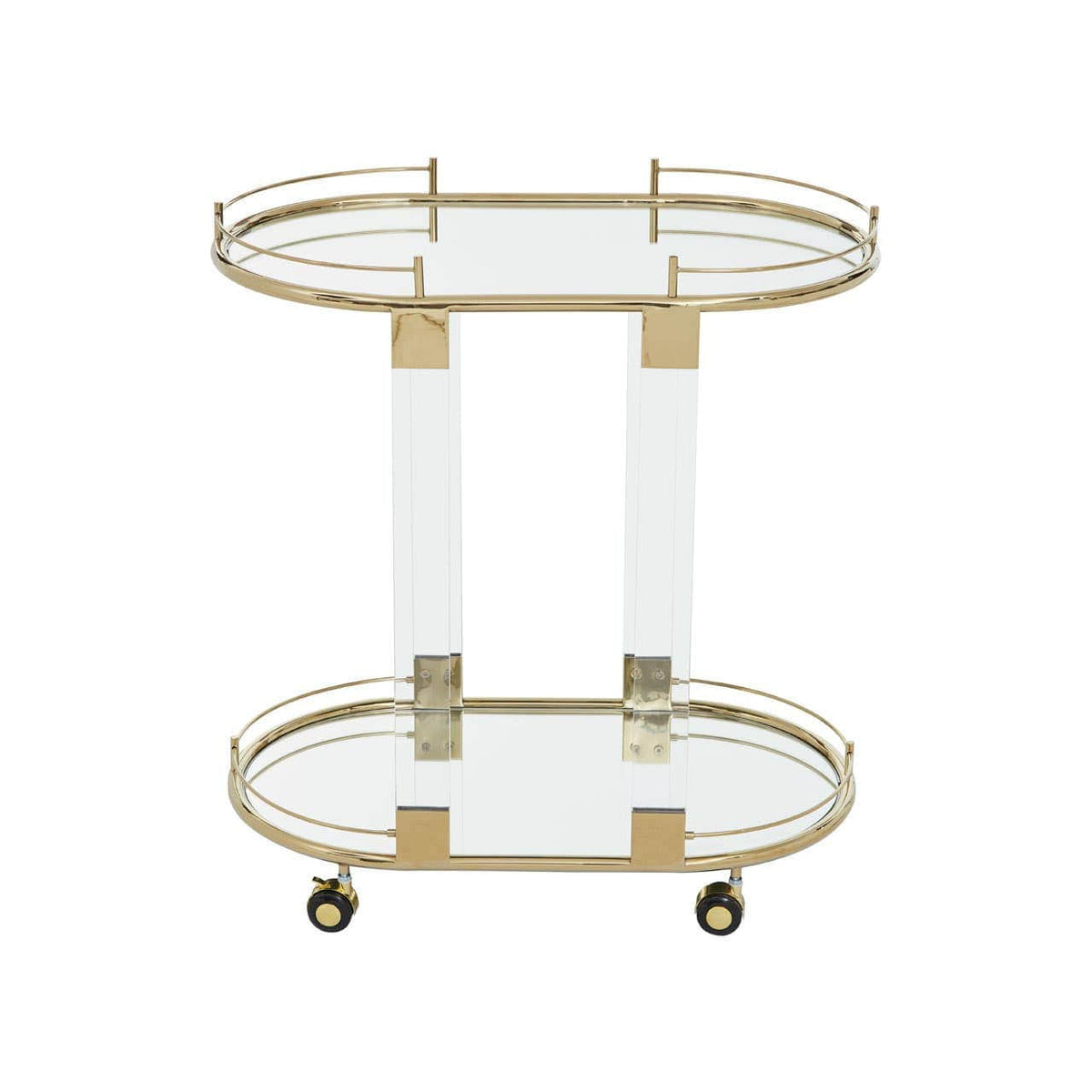 Noosa & Co. Living Oria Drinks Trolley With Warm Gold Metallic Frame House of Isabella UK
