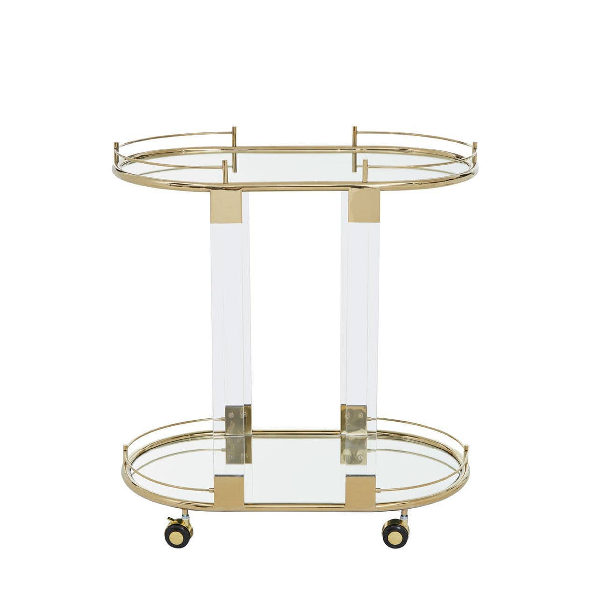 Noosa & Co. Living Oria Drinks Trolley With Warm Gold Metallic Frame House of Isabella UK