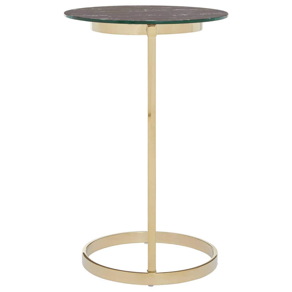 Noosa & Co. Living Oria End Table With Black Marble Effect Glass Top House of Isabella UK