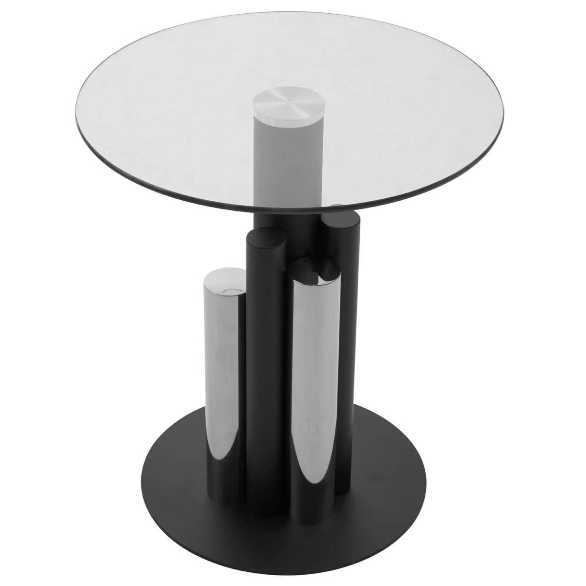 Noosa & Co. Living Oria Glass Silver And Black Base Side Table House of Isabella UK