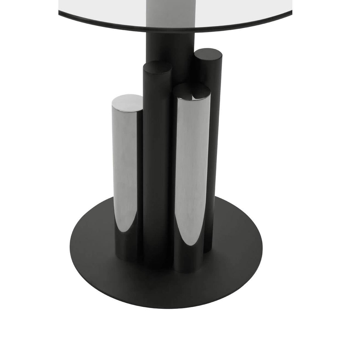 Noosa & Co. Living Oria Glass Silver And Black Base Side Table House of Isabella UK